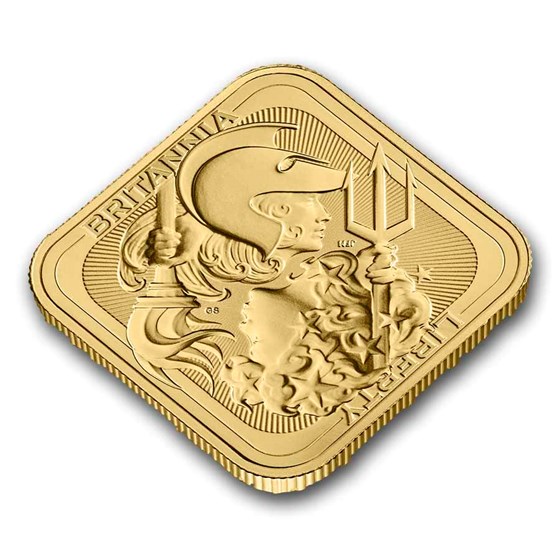 1 oz Gold Bar - The Royal Mint Britannia &amp; Liberty