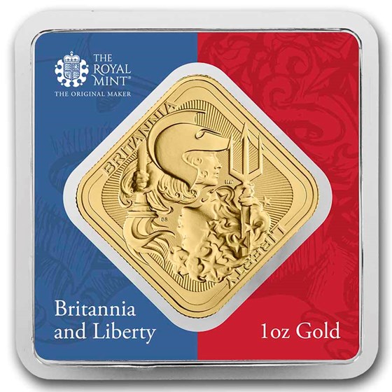 1 oz Gold Bar - The Royal Mint Britannia &amp; Liberty