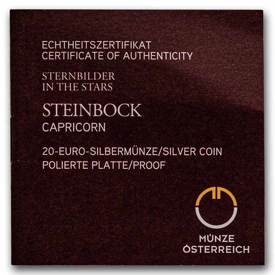 2026 Austria Silver €20 The Stars Series: Capricorn (Box/COA)
