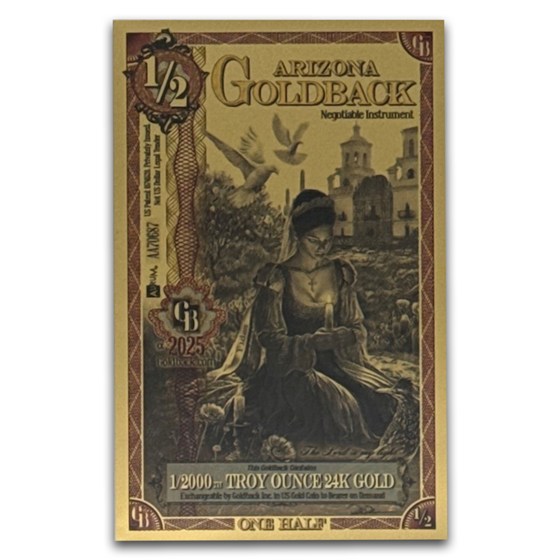 2025 1/2 Arizona Goldback - Aurum Gold Foil Note (24k) PCGS 70