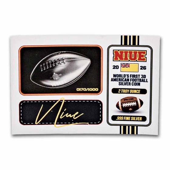 2026 Niue 2 oz 3D Football Coin