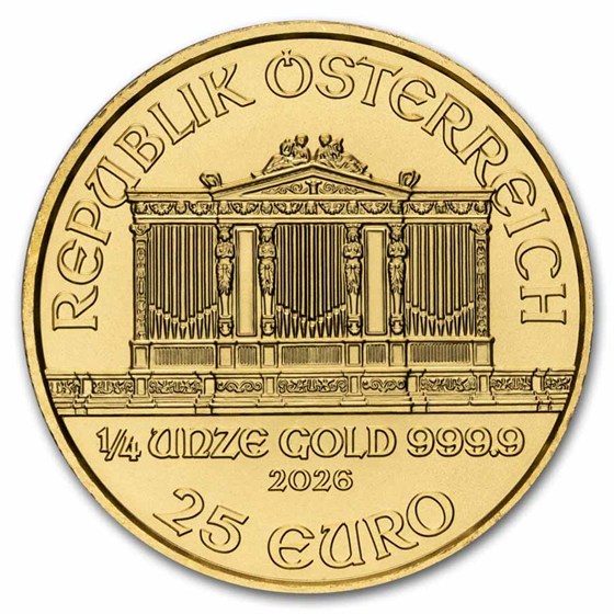 2026 Austria 1/4 oz Gold Philharmonic BU