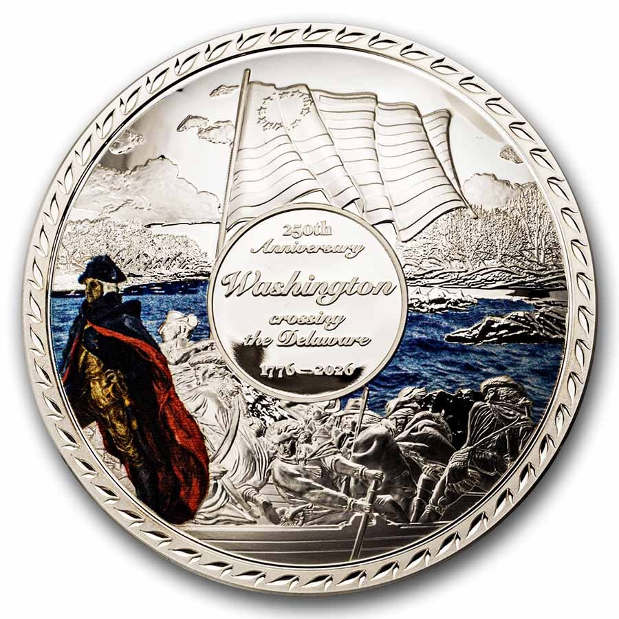 2026 Barbados Silver George Washington Crossing The Delaware