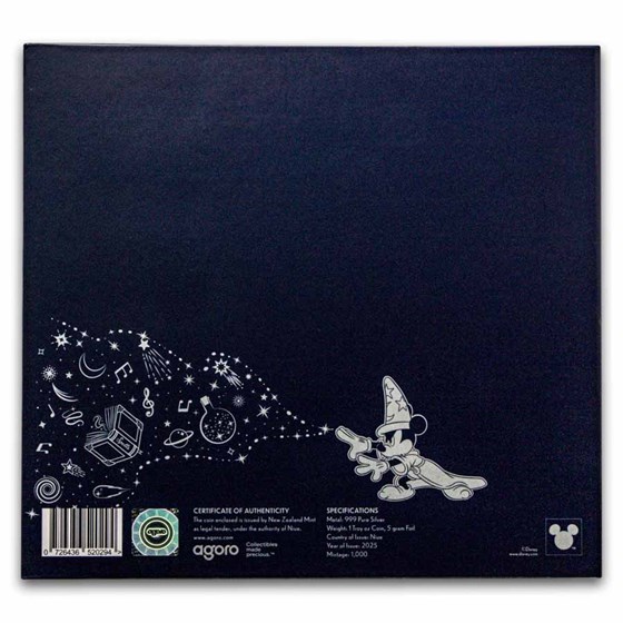 2025 Niue 1 oz + 5g Silver $2 Disney Fantasia Mickey Collectibles