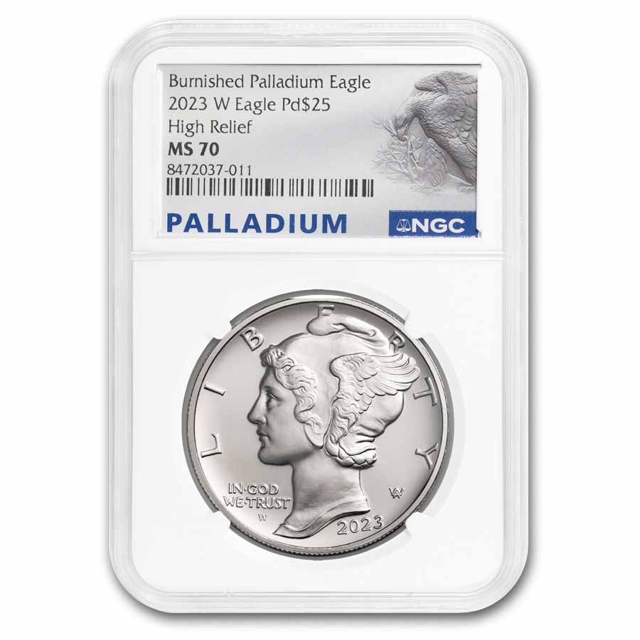 2023-W 1 oz Burnished American Palladium Eagle MS-70 NGC