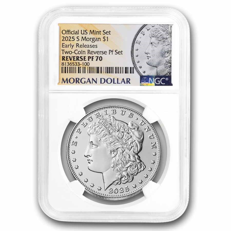 2025-S Morgan & Peace Dollar Reverse Proof Set PF-70 NGC (ER)
