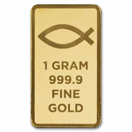 1 gram Gold Bar - Blessings of Jesus Christ (Dove &amp; Cross TEP)