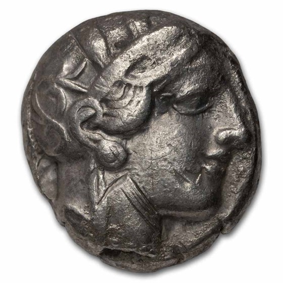 Attica Athens AR Silver Tetradrachm Owl (440-404 BC) XF
