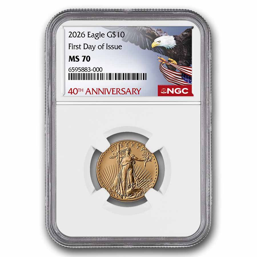 2026 1/4 oz American Gold Eagle MS-70 NGC (FDI, 40th Anniversary)