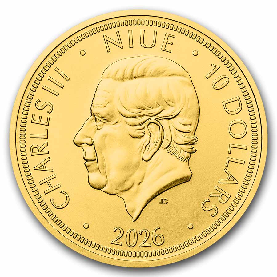 2026 Niue 1/25 oz Gold Czech Lion BU