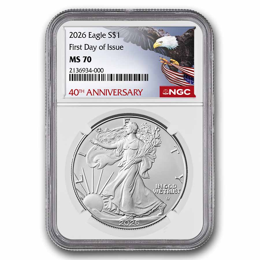 2026 American Silver Eagle MS-70 NGC (FDI, 40th Anniversary)
