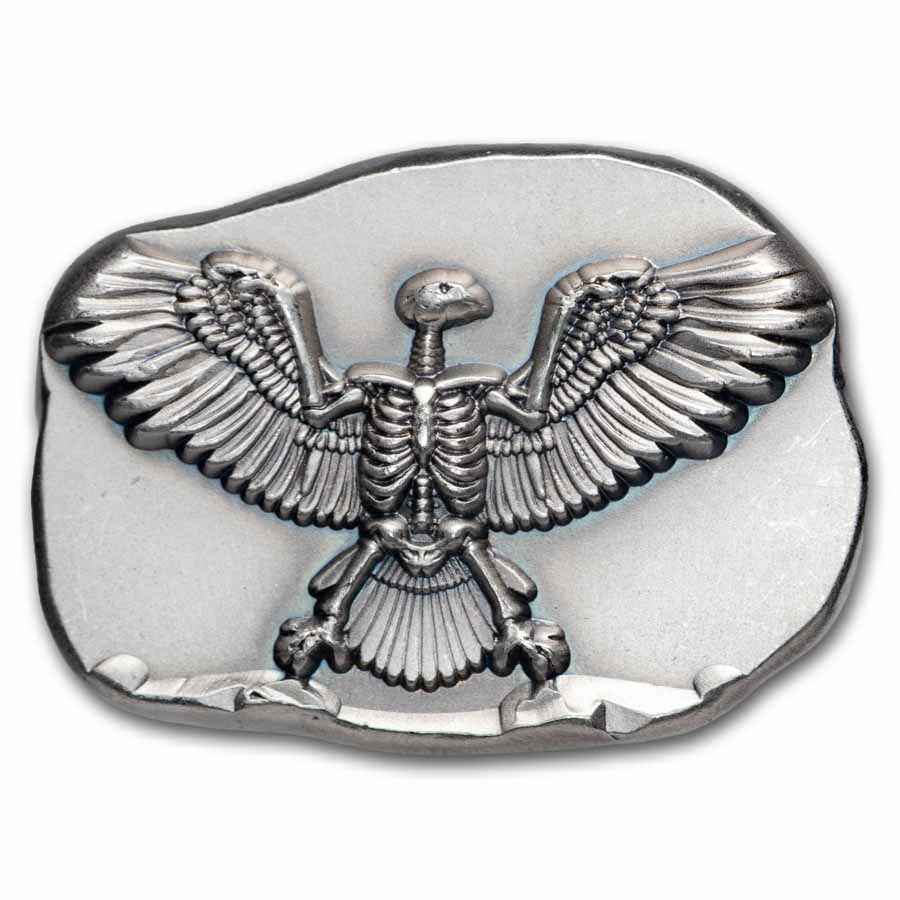 1/2 oz Hand Poured Silver - Eagle Skeleton