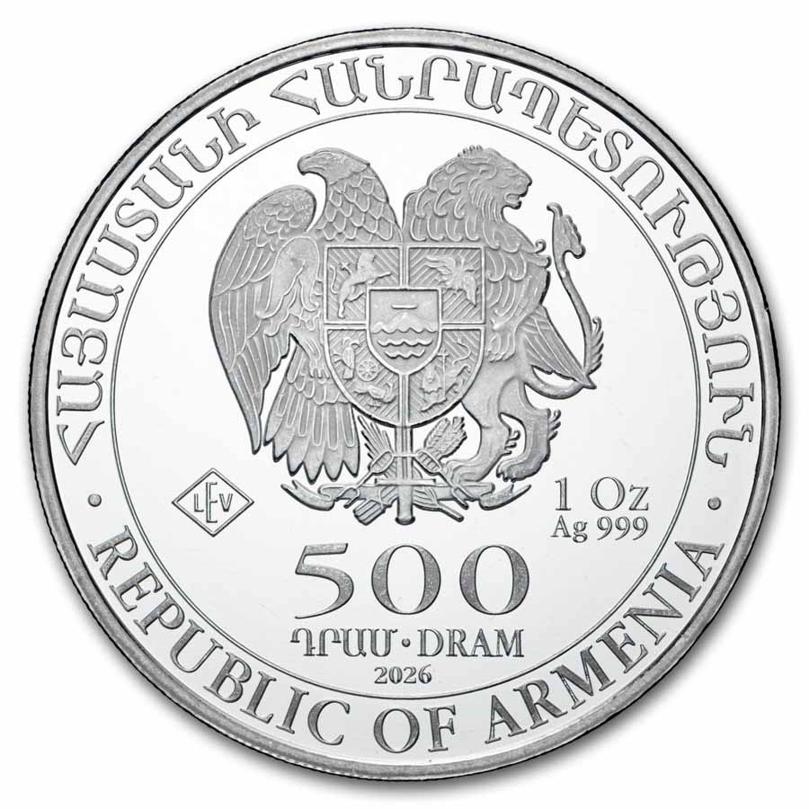 2026 Armenia 1 oz Silver 500 Drams Noah’s Ark BU