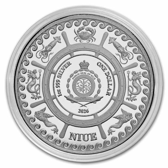 2026 Niue 1 oz Silver Mythical Creatures; The Kraken BU