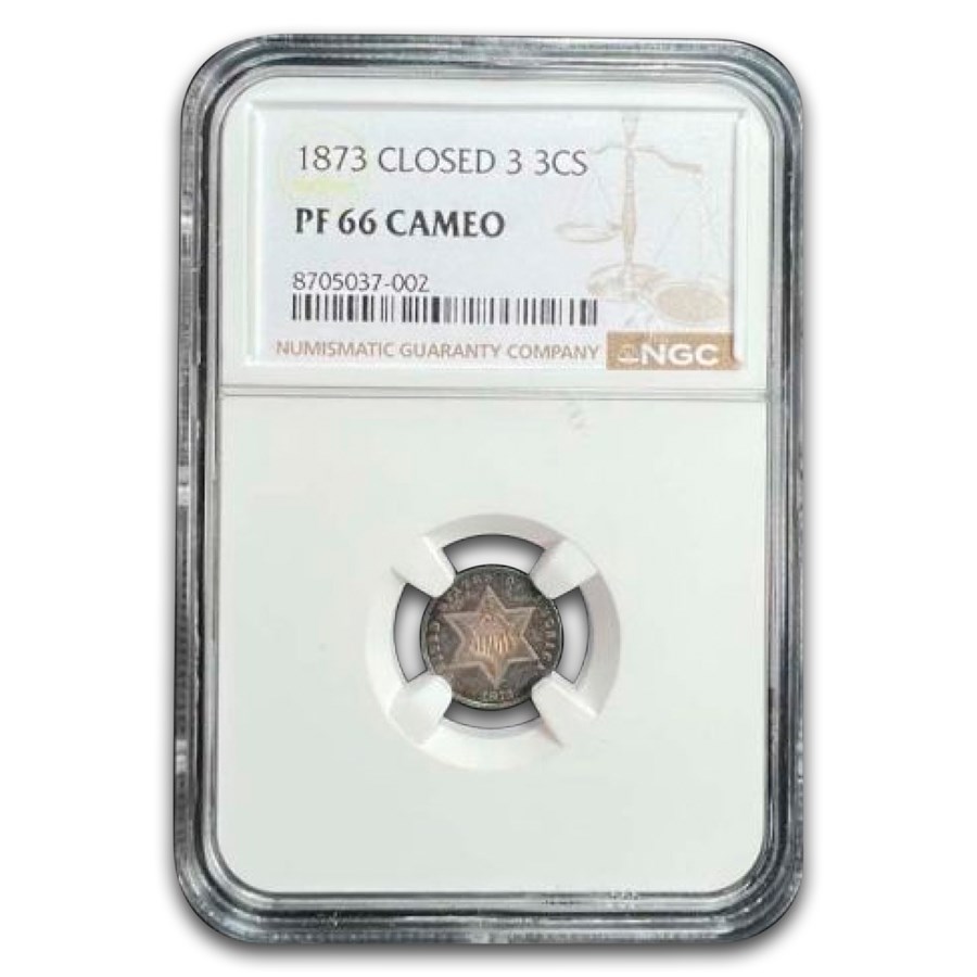 1873 Three Cent Silver PF-66 Cameo NGC (Closed 3)