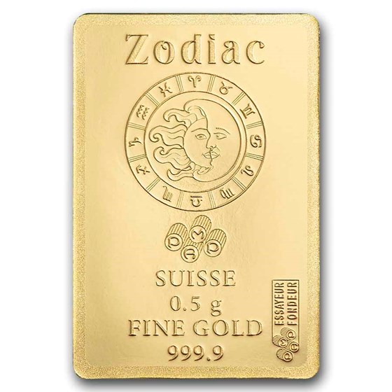 1/2 gram Gold Bar - PAMP Suisse Zodiacs: Taurus