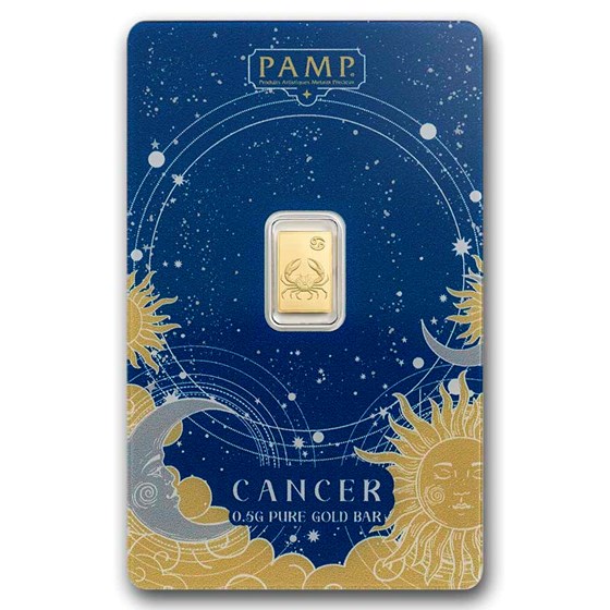 1/2 gram Gold Bar - PAMP Suisse Zodiacs: Cancer