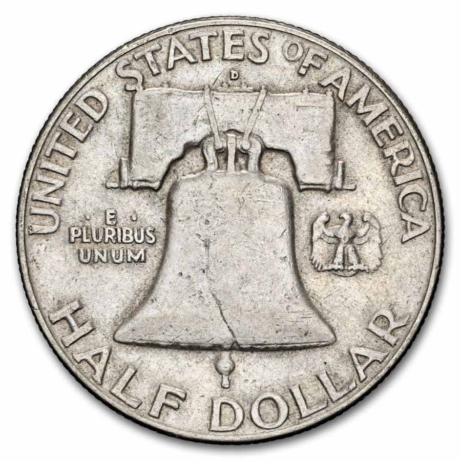 1961-D Franklin Half Dollar 20-Coin Roll Avg Circ