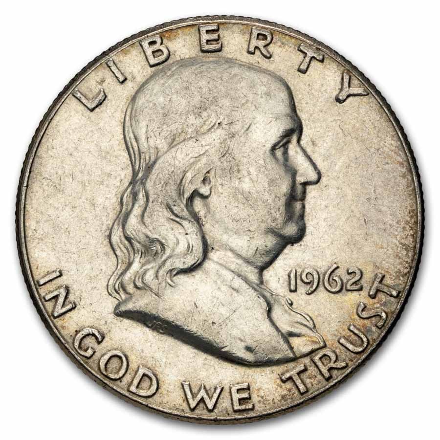1962 Franklin Half Dollar 20-Coin Roll Avg Circ