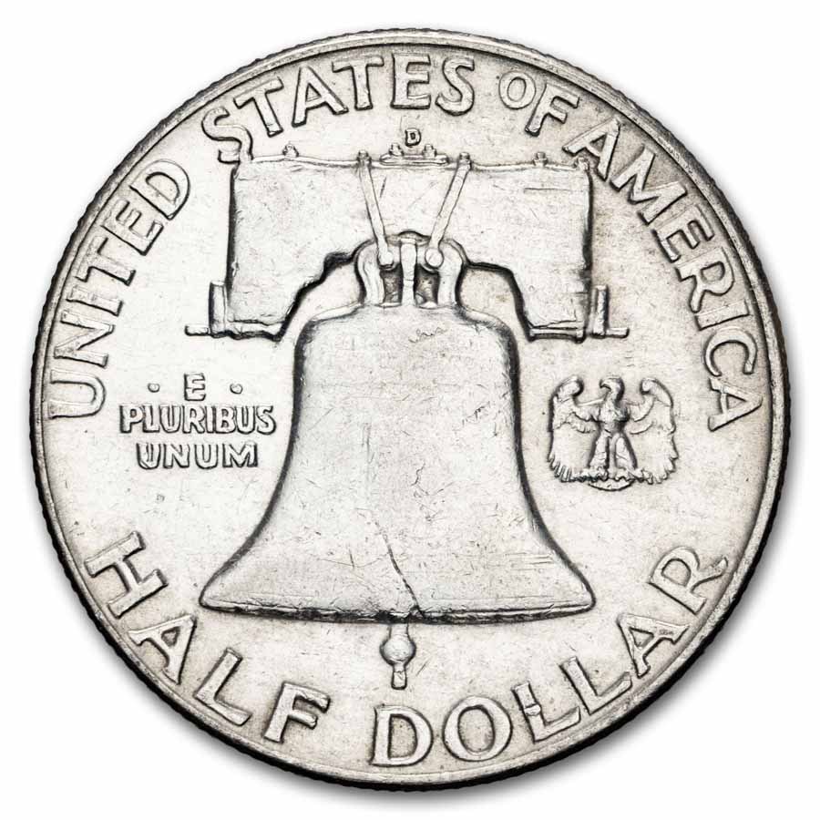 1962-D Franklin Half Dollar 20-Coin Roll Avg Circ