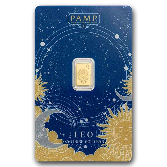 1/2 gram Gold Bar - PAMP Suisse Zodiacs: Leo