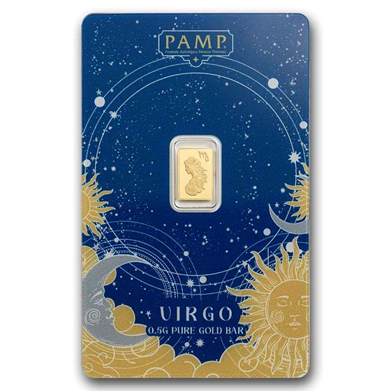 1/2 gram Gold Bar - PAMP Suisse Zodiacs: Virgo