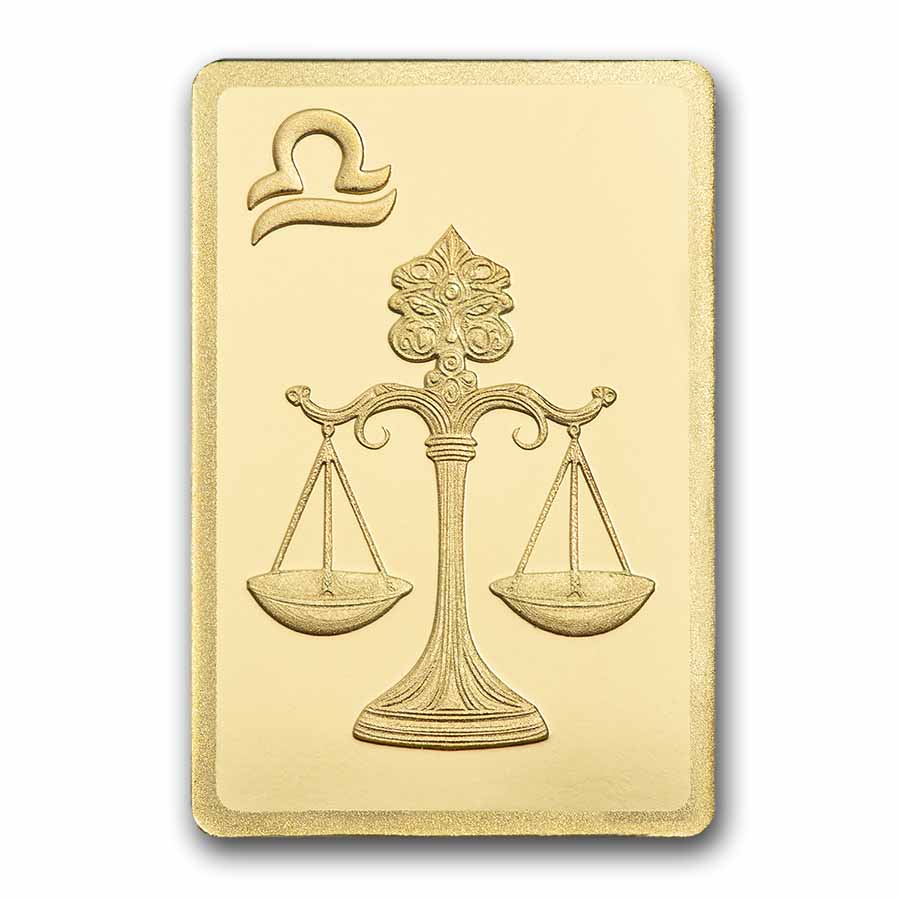 1/2 gram Gold Bar - PAMP Suisse Zodiacs: Libra