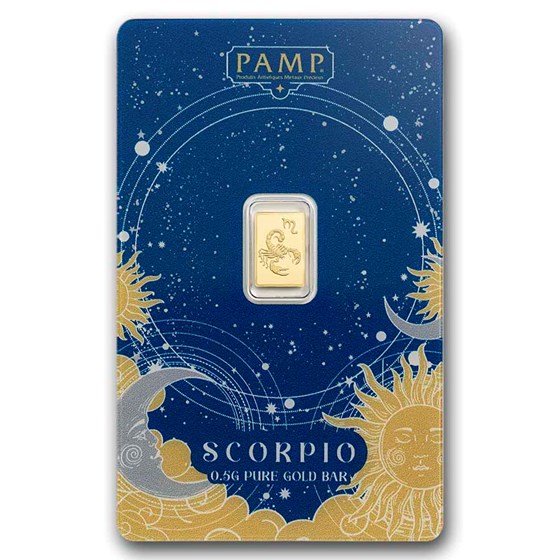 1/2 gram Gold Bar - PAMP Suisse Zodiacs: Scorpio