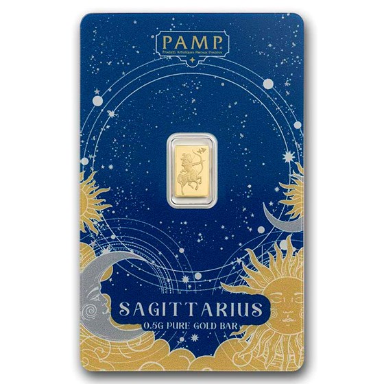 1/2 gram Gold Bar - PAMP Suisse Zodiacs: Sagittarius
