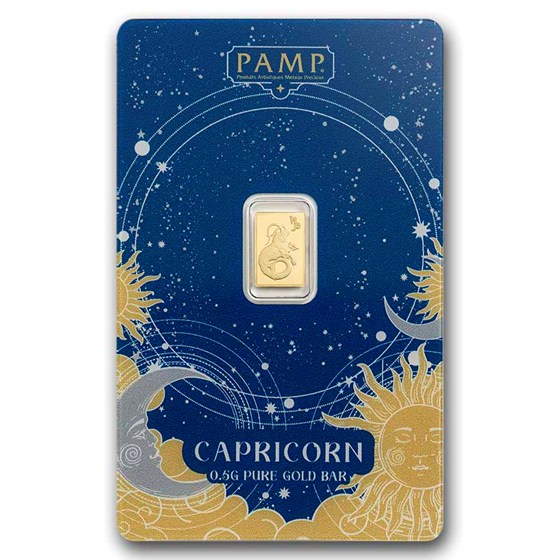 1/2 gram Gold Bar - PAMP Suisse Zodiacs: Capricorn