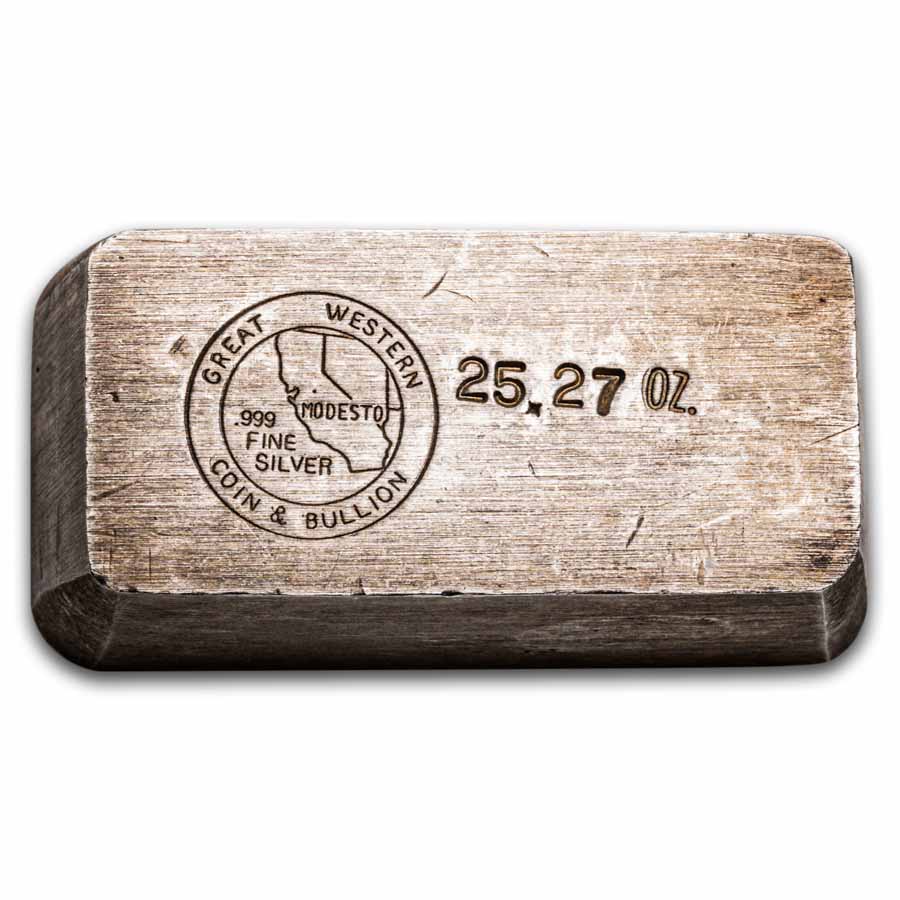 25.27 oz Silver Bar - Great Western Coin & Bullion