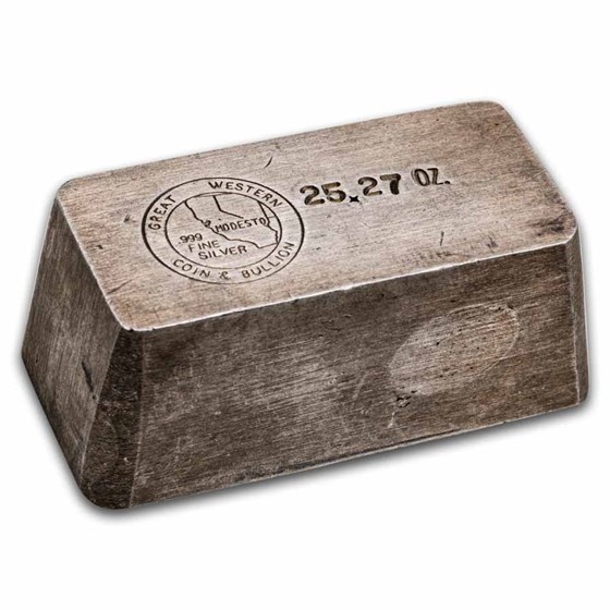 25.27 oz Silver Bar - Great Western Coin &amp; Bullion