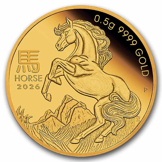 2026 Australia 1/2 Gram Gold Lunar Horse PF In card (Series III)
