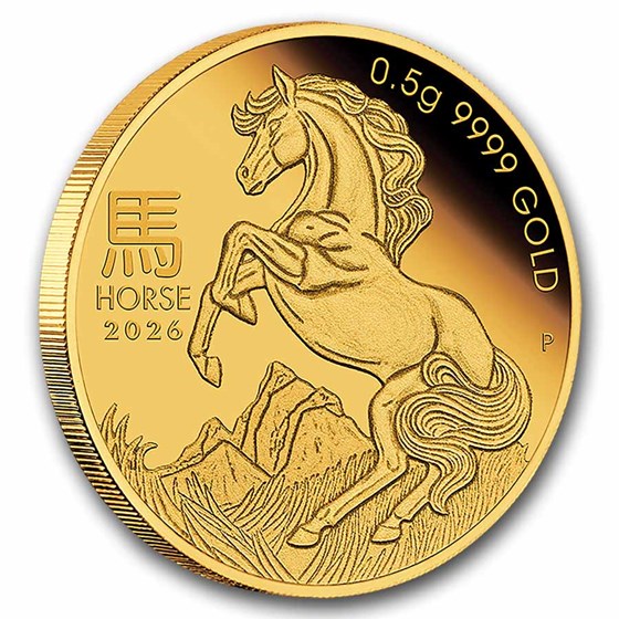 2026 Australia 1/2 Gram Gold Lunar Horse PF In card (Series III)