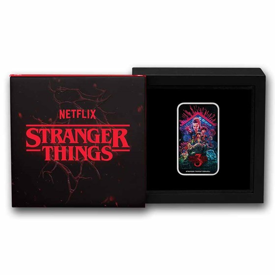 2026 TUV 1 oz Silver Colorized Stranger Things Season 3 Coin Box