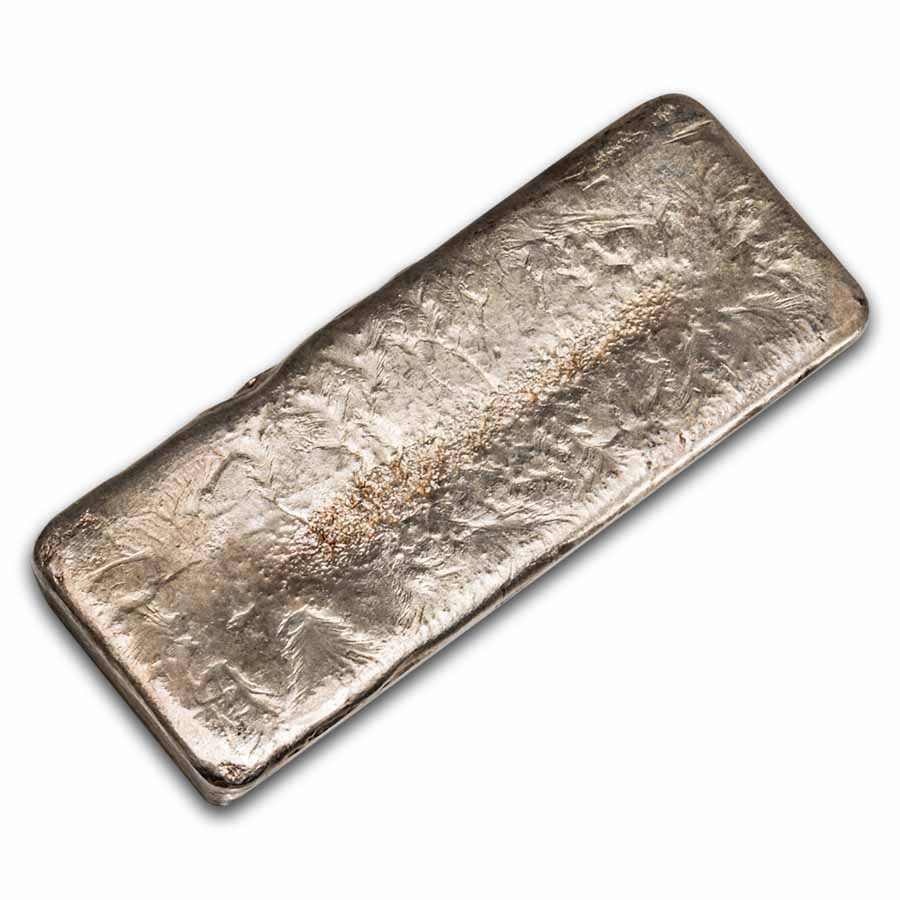 66.05 oz Silver Bar - Vintage Dugan & Helterbrand Company (D&H)