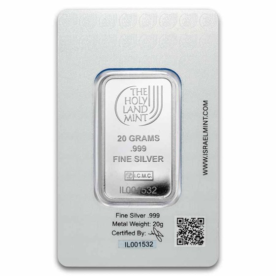 20 gram Silver Bar - Holy Land Mint (Dove of Peace)