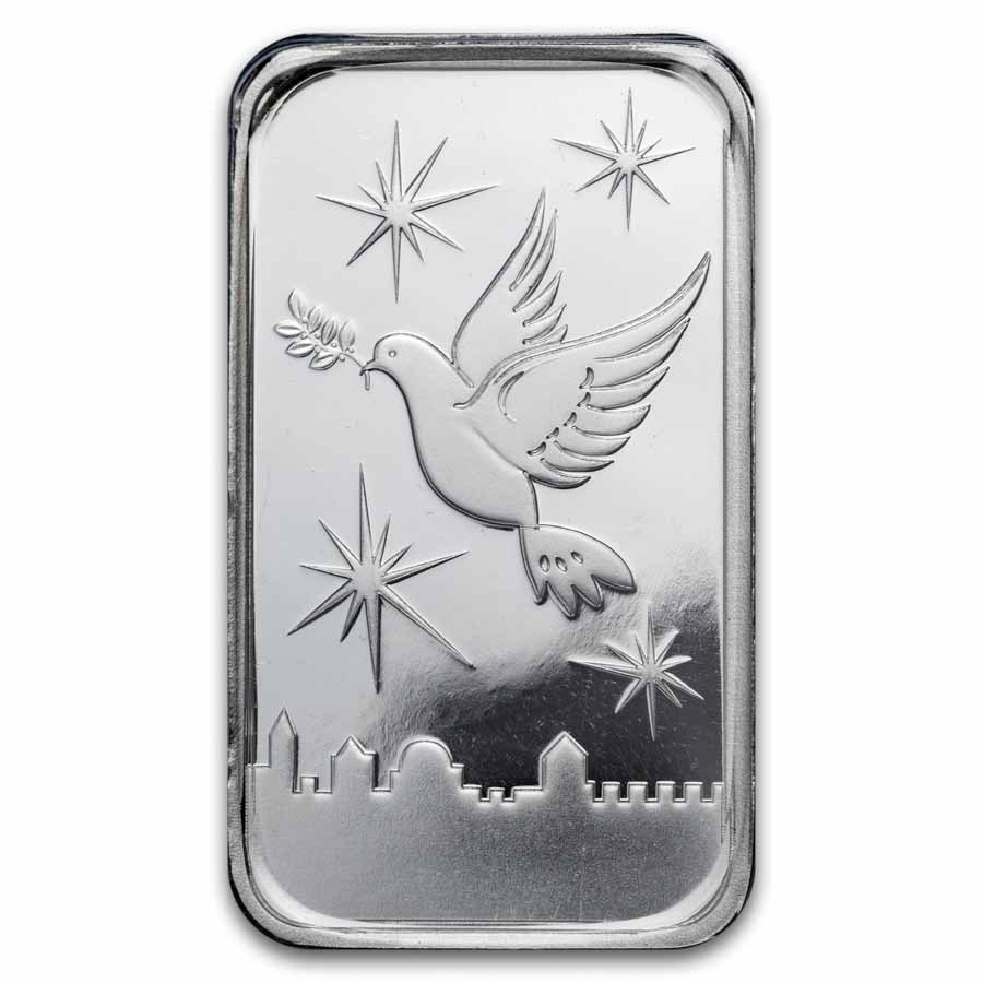 50 gram Silver Bar - Holy Land Mint (Dove of Peace)