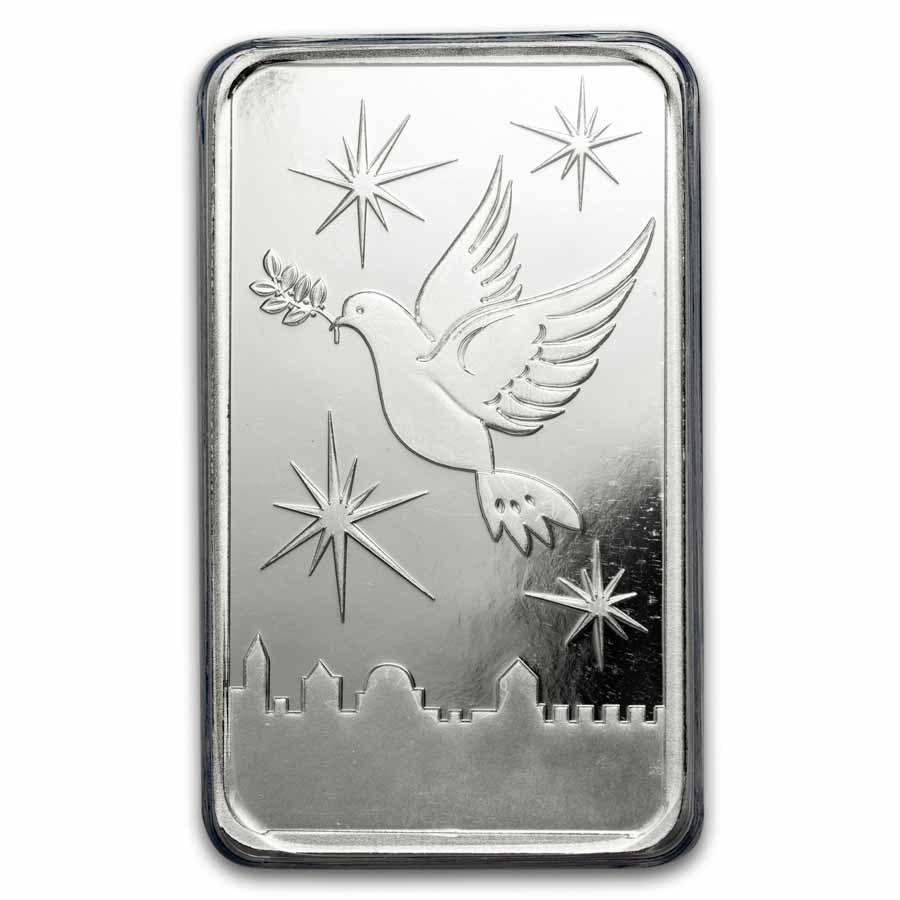 100 gram Silver Bar - Holy Land Mint (Dove of Peace)