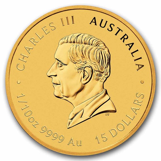 2026 Australia 1/10 oz Colorized Gold Lunar Horse BU