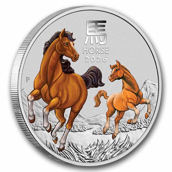 2026 Australia 2 oz Silver Lunar Horse BU (Colorized, SIII)