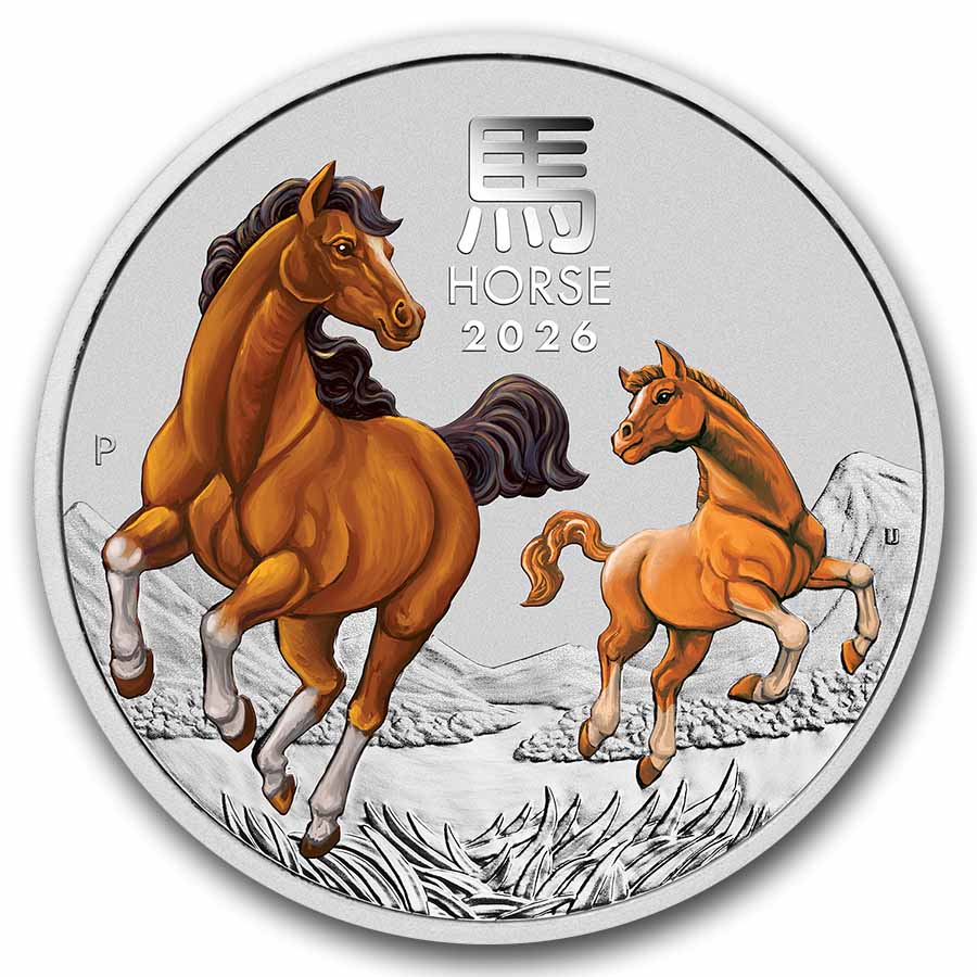 2026 Australia 1 kilo Silver Lunar Horse BU (Colorized, SIII) 2026 Australia 1 kilo Silver Lunar Horse BU (Colorized, SIII)