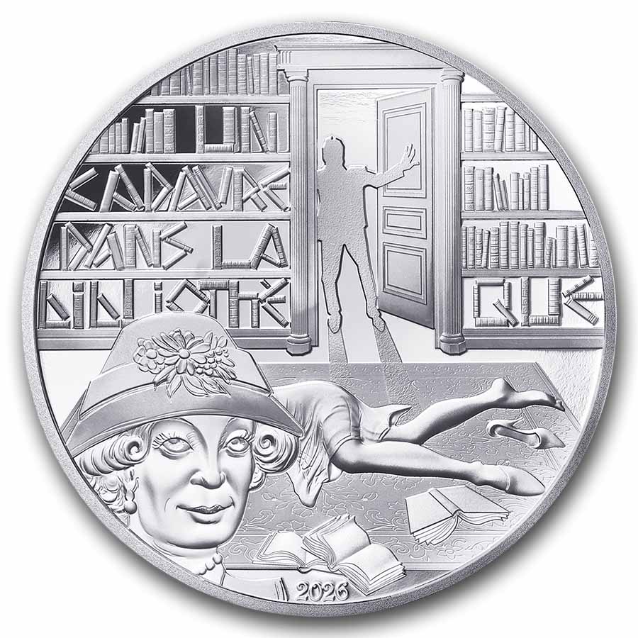 2026 Silver €10 Proof Agatha Christie - The Body in the Library