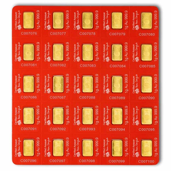 25x1 gram Gold Bar PAMP Suisse Lunar Horse Multigram (In Assay)