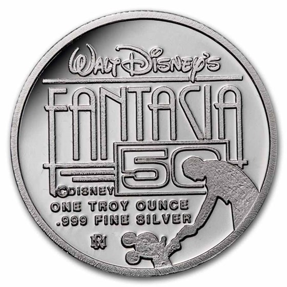 1 oz Silver Round - Disney's Fantasia 50th Ann 22K (7 Coin Set)