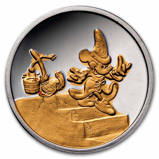 1 oz Silver Round - Disney's Fantasia 50th Ann 22K (7 Coin Set)