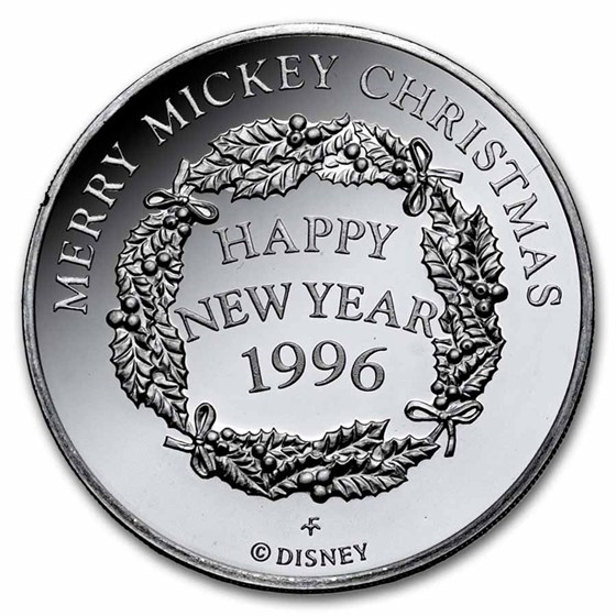 1 oz Silver Round - 1995 Salute to Mickey Christmas (Box &amp;COA)