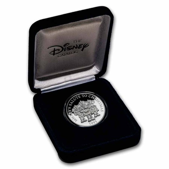 1 oz Silver Round - 1995 Salute to Mickey Christmas (Box &amp;COA)