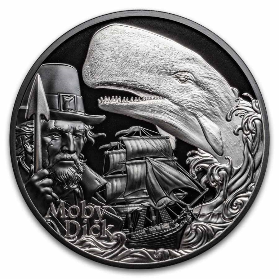 2026 Niue 2 oz Silver Black Proof Moby Dick (w/ Box & COA)