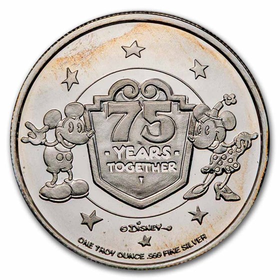 1 oz Silver Round - 2003 Minnie Mouse 75th Ann (Box &amp; COA)